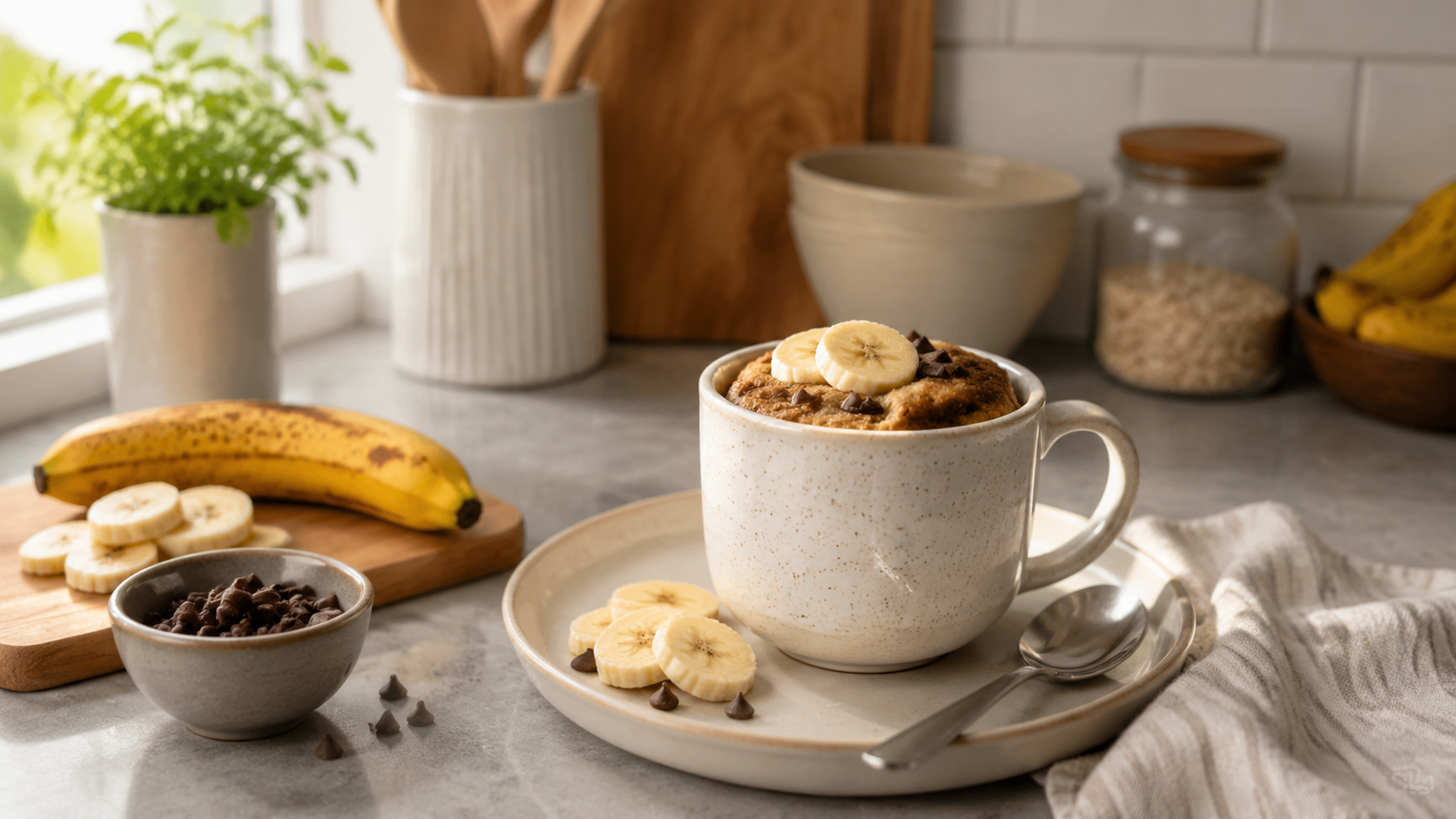 Banana Bread Mug Breakfast ready to serve or store