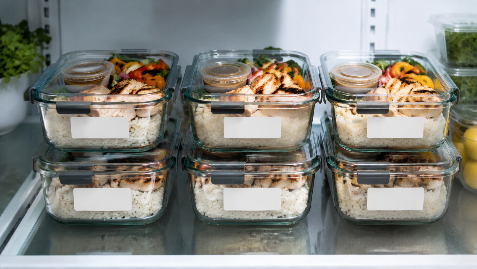 Chicken Rice Lunch Bowls for Busy Days ready to serve or store
