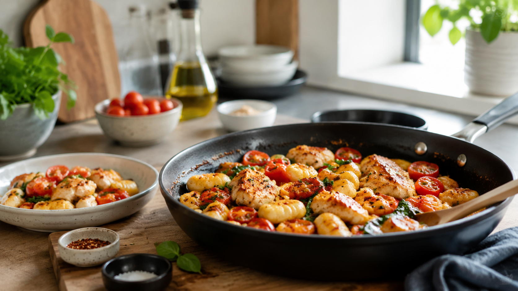 Crispy Gnocchi Skillet With Chicken ingredients and preparation