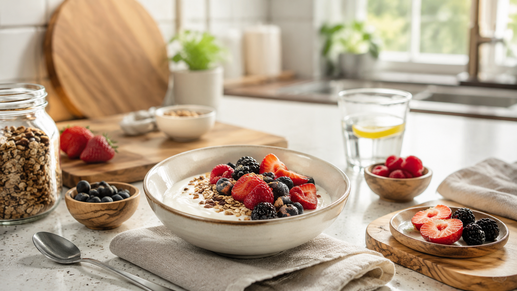 High-Protein Berry Yogurt Bowl ingredients and preparation