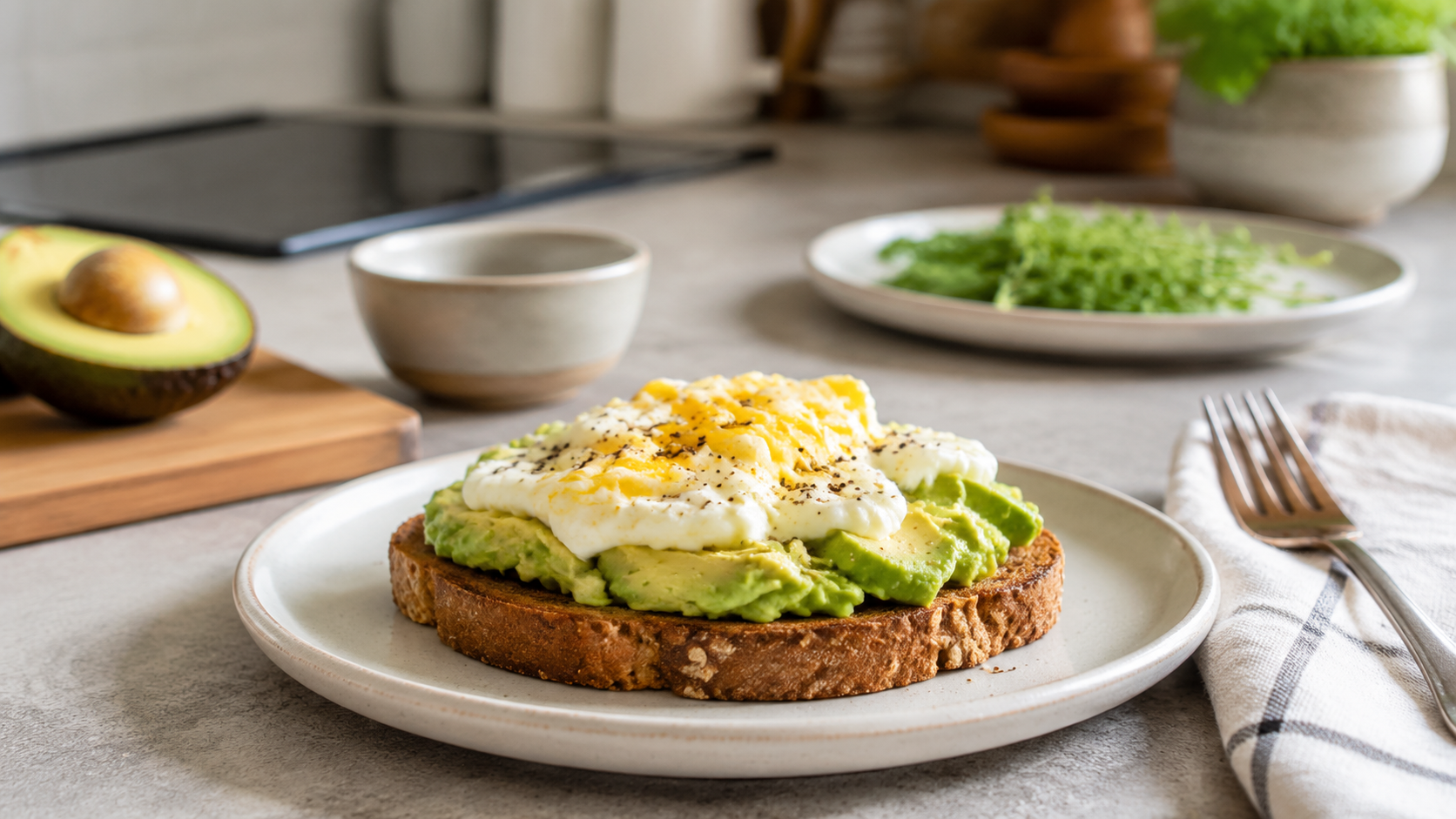 Microwave Egg Avocado Toast ingredients and preparation