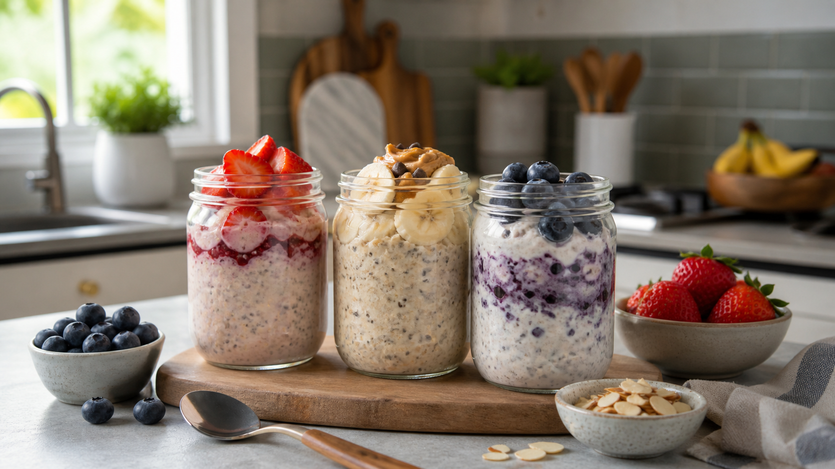 Overnight Oats Three Ways for Busy Mornings ready to serve or store
