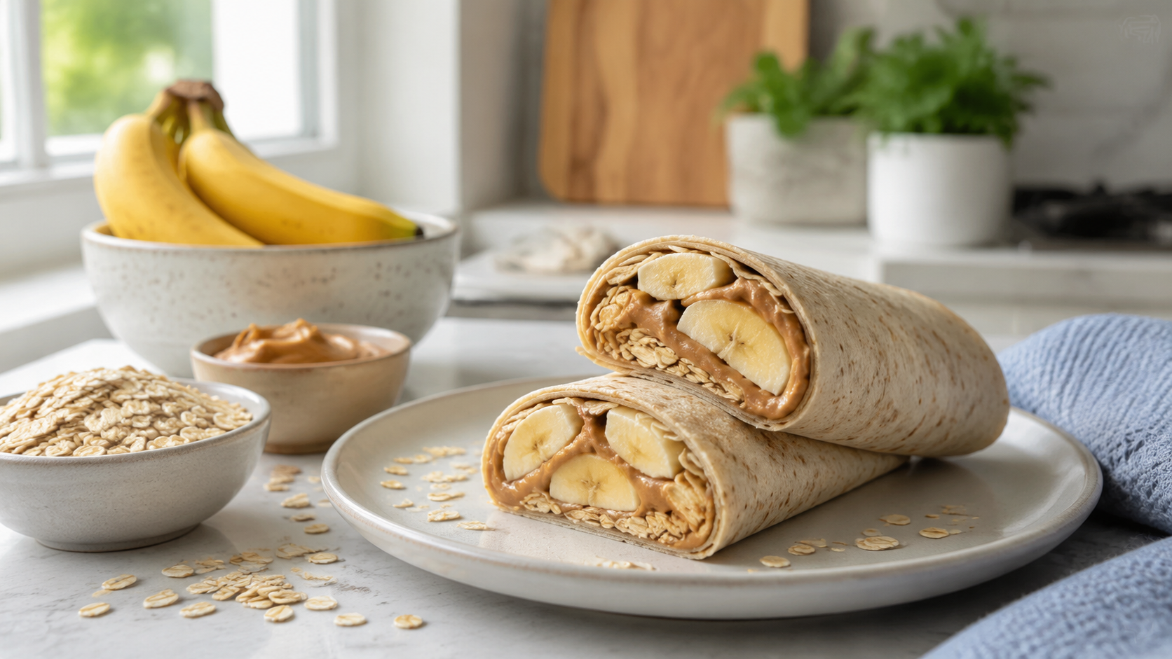 Peanut Butter Banana Oat Wrap ingredients and preparation