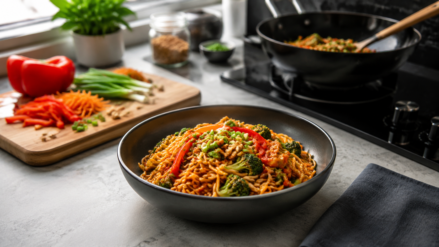 Peanut Noodle Vegetable Box ingredients and preparation