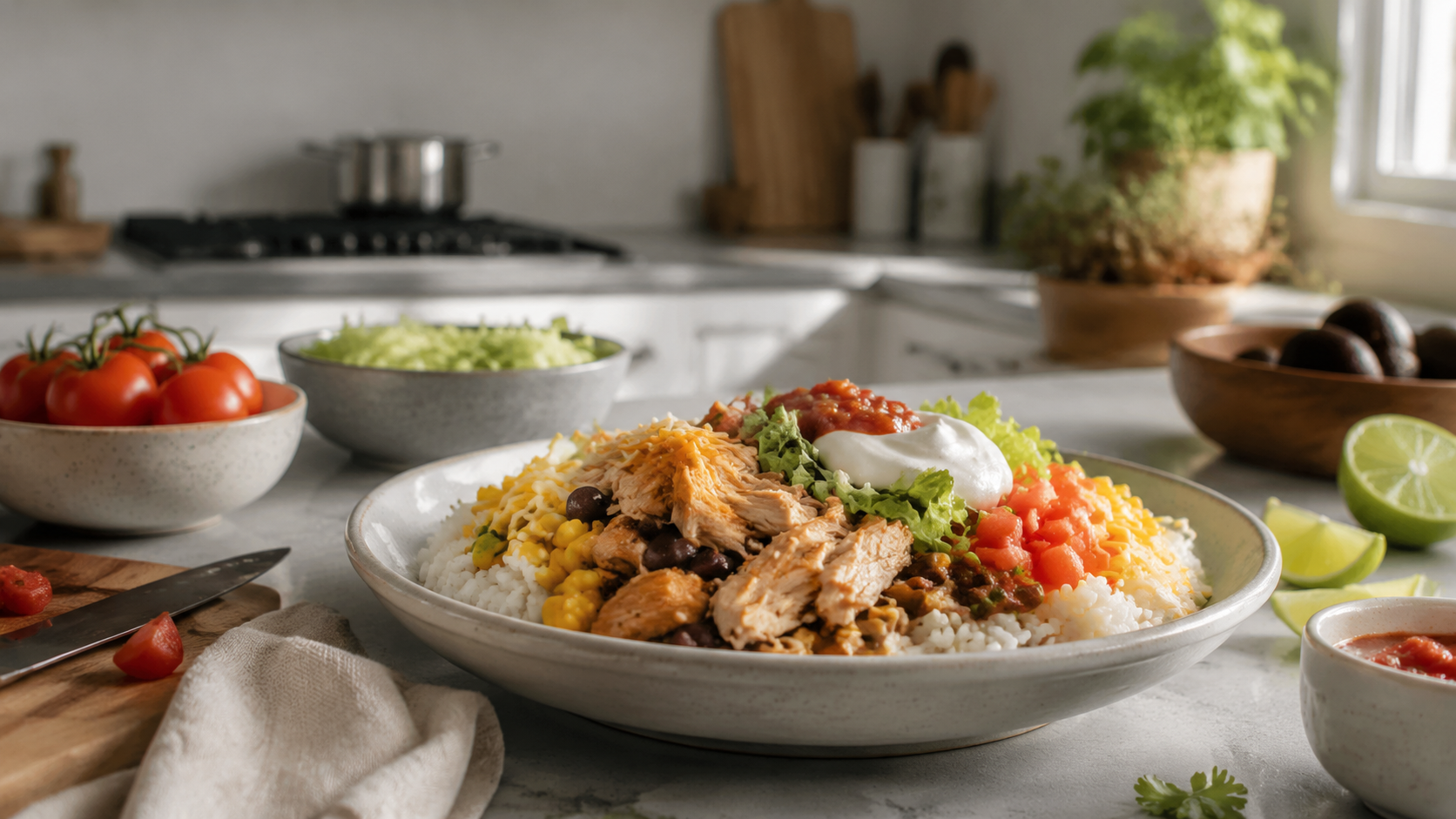 Rotisserie Chicken Taco Rice Plate ingredients and preparation