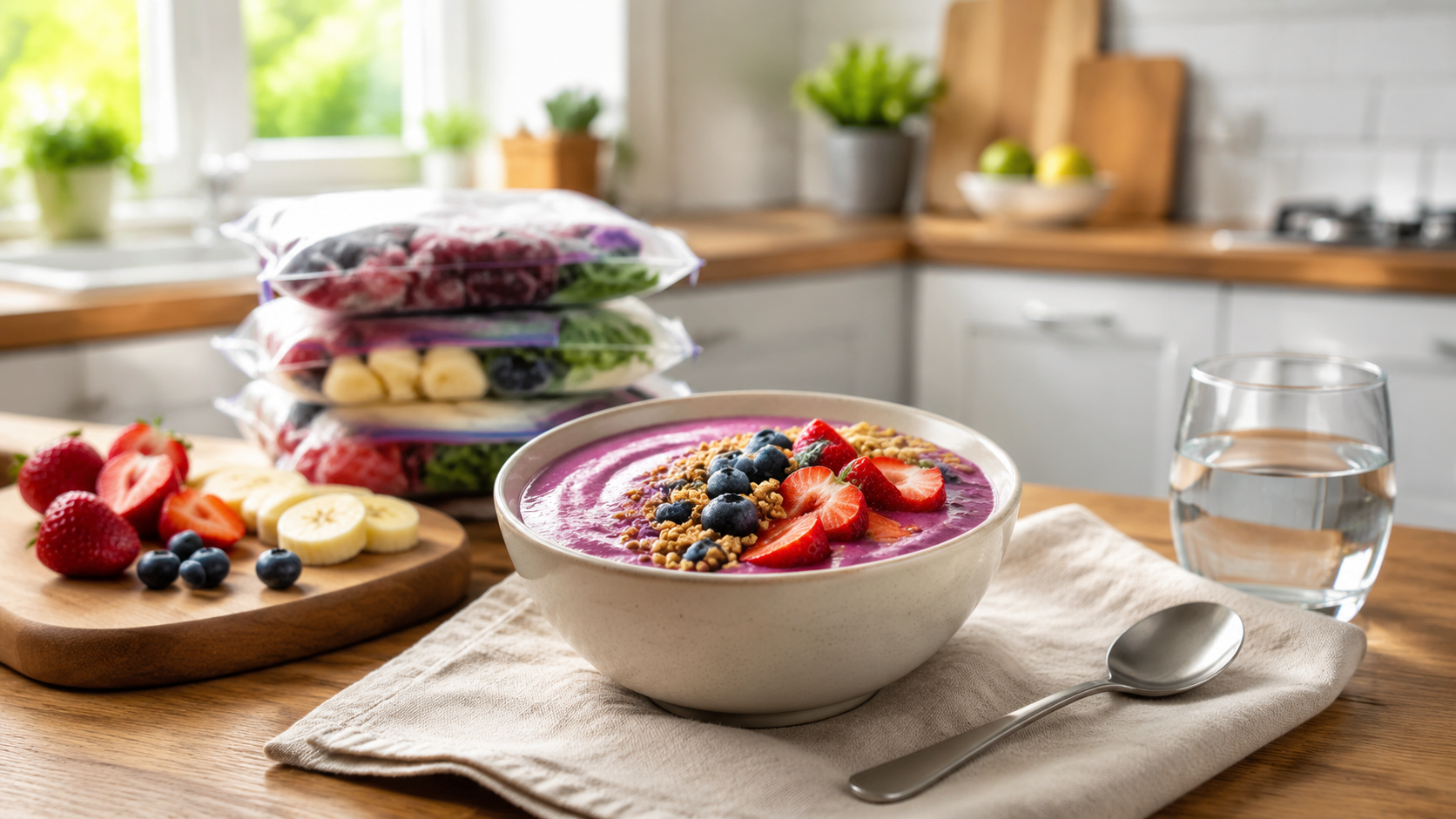 Smoothie Freezer Pack Breakfast ingredients and preparation