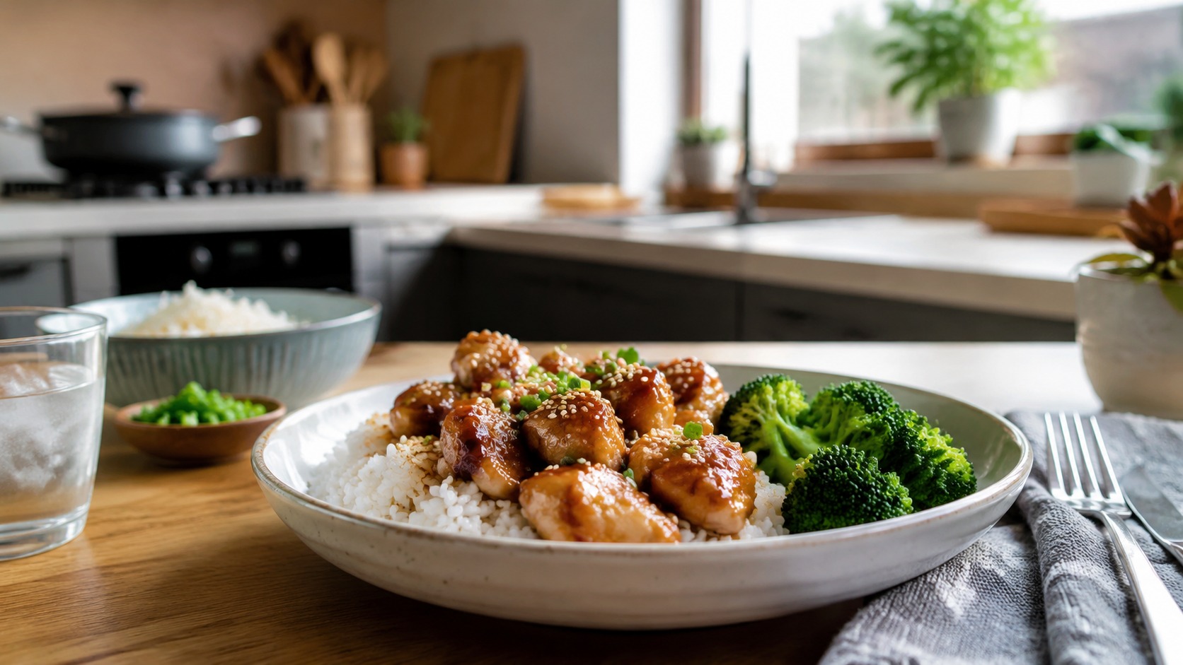 Soy Garlic Chicken Rice Bowl for Busy Weeknights ready to serve or store