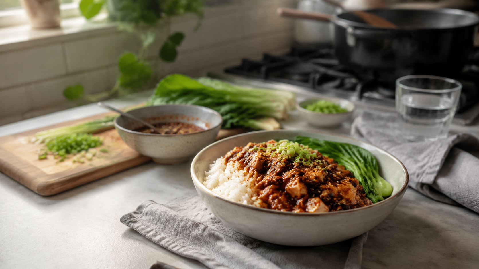 Vegetarian Chili Crisp Rice Bowls ready to serve or store